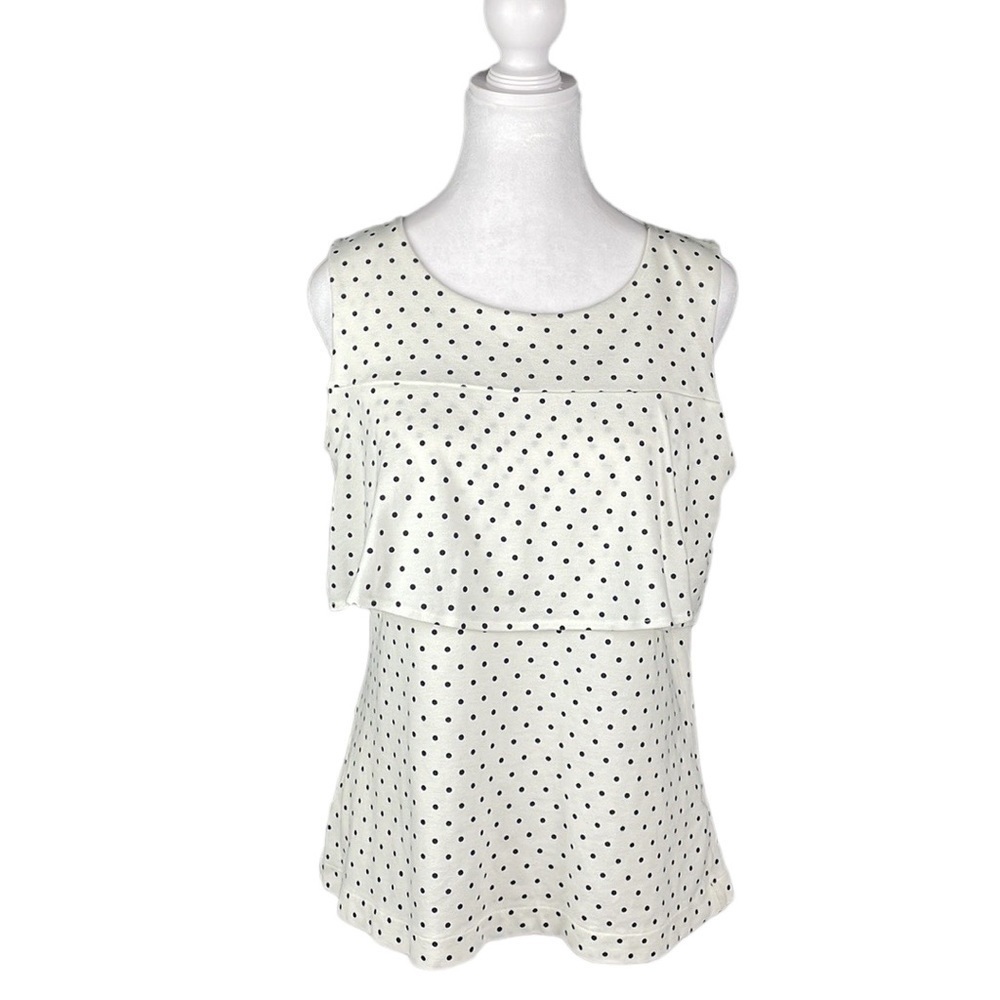 J.CREW Sleeveless Dotted Tiered Tank